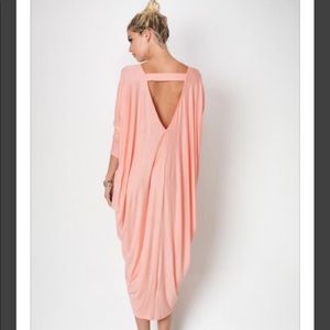 Oversized Maxi Dress with Open V Back